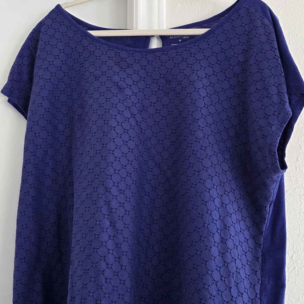 St. John's Bay Royal Blue Textured Blouse